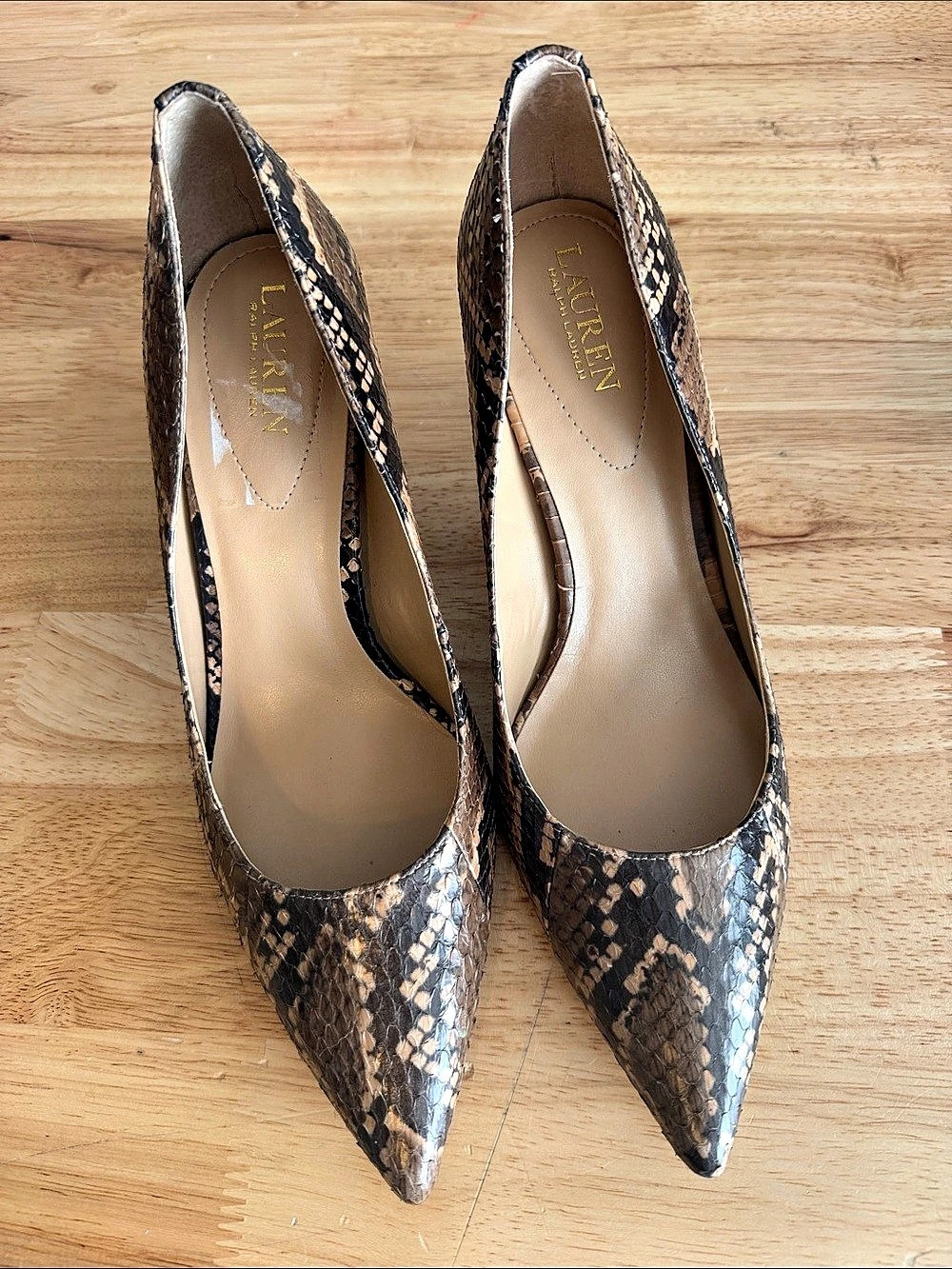 Lauren Ralph Lauren Pointed-Toe Animal Print Heels US 10 B
